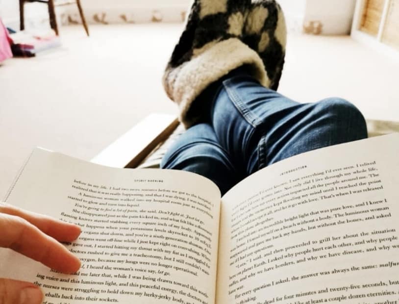 Reading in cosy slippers with a book — embracing autumn and banishing the September blues